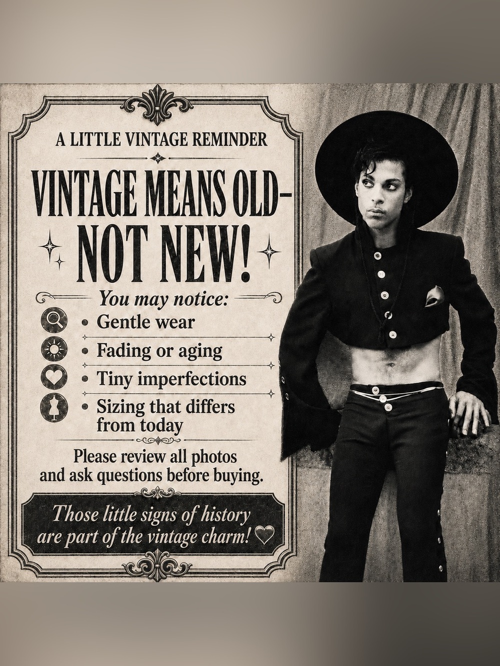 Vintage means OLD! NOT NEW!🖤